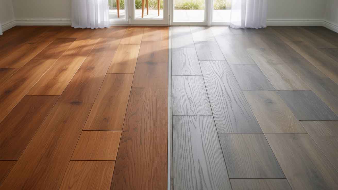 Difference of a hardwood floor and a composite floor in Palm Beach County